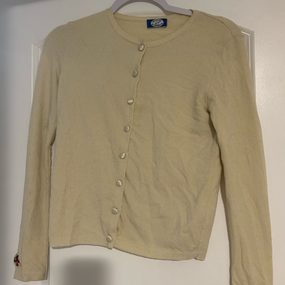 Blugirl Blumarine Cream Button-Up Cardigan